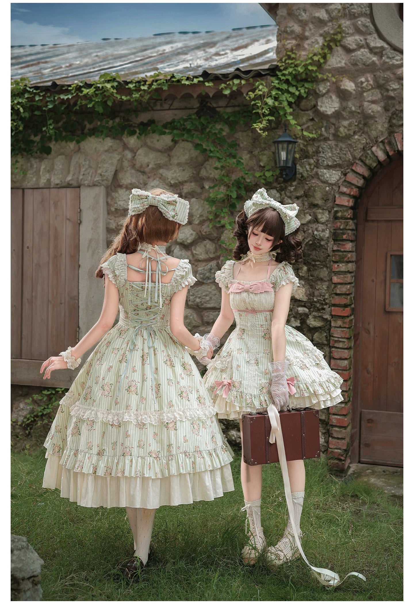 Meeting Austen - Cotton Classic Lolita Rose Printed OP Dress 45736:860022