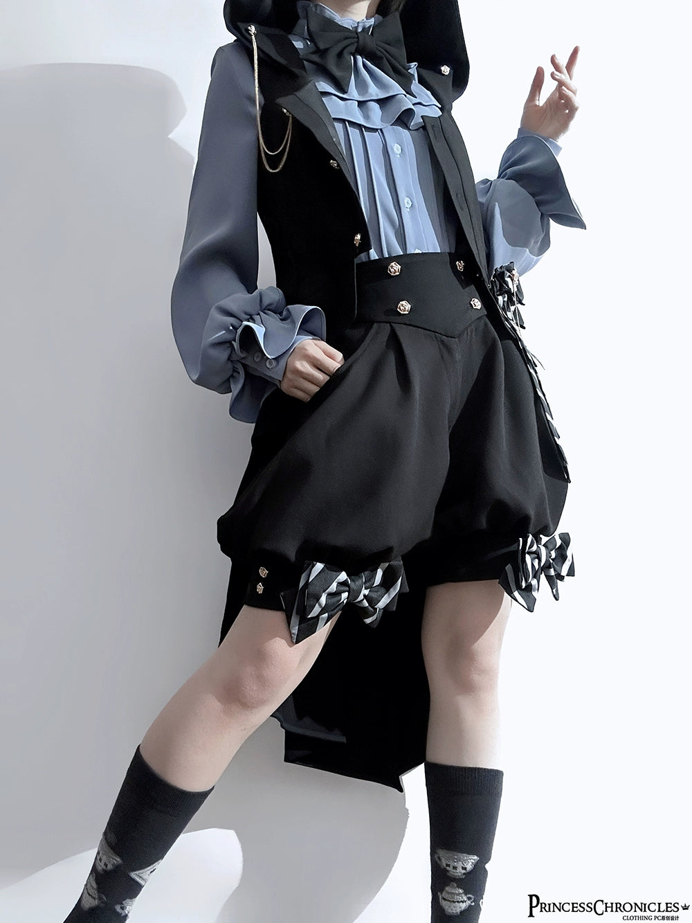 Princess Chronicles - Narrative Rule - Ouji Lolita Prince Shorts Set Long Vest