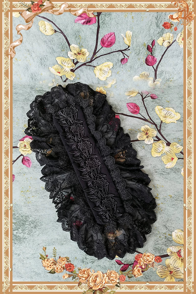 Mirror Doll - Old School Lolita Tiered Hem JSK with Polka Dot Lace 45540:853713