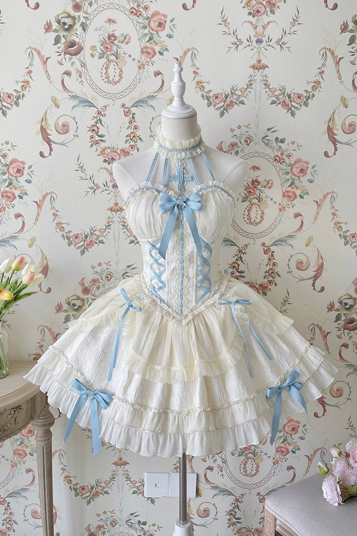 Alice Girl~Cross Maiden~Gothic Lolita Dress Ballet Halterneck Lolita JSK Dress (L M S XL XS) 104:371756