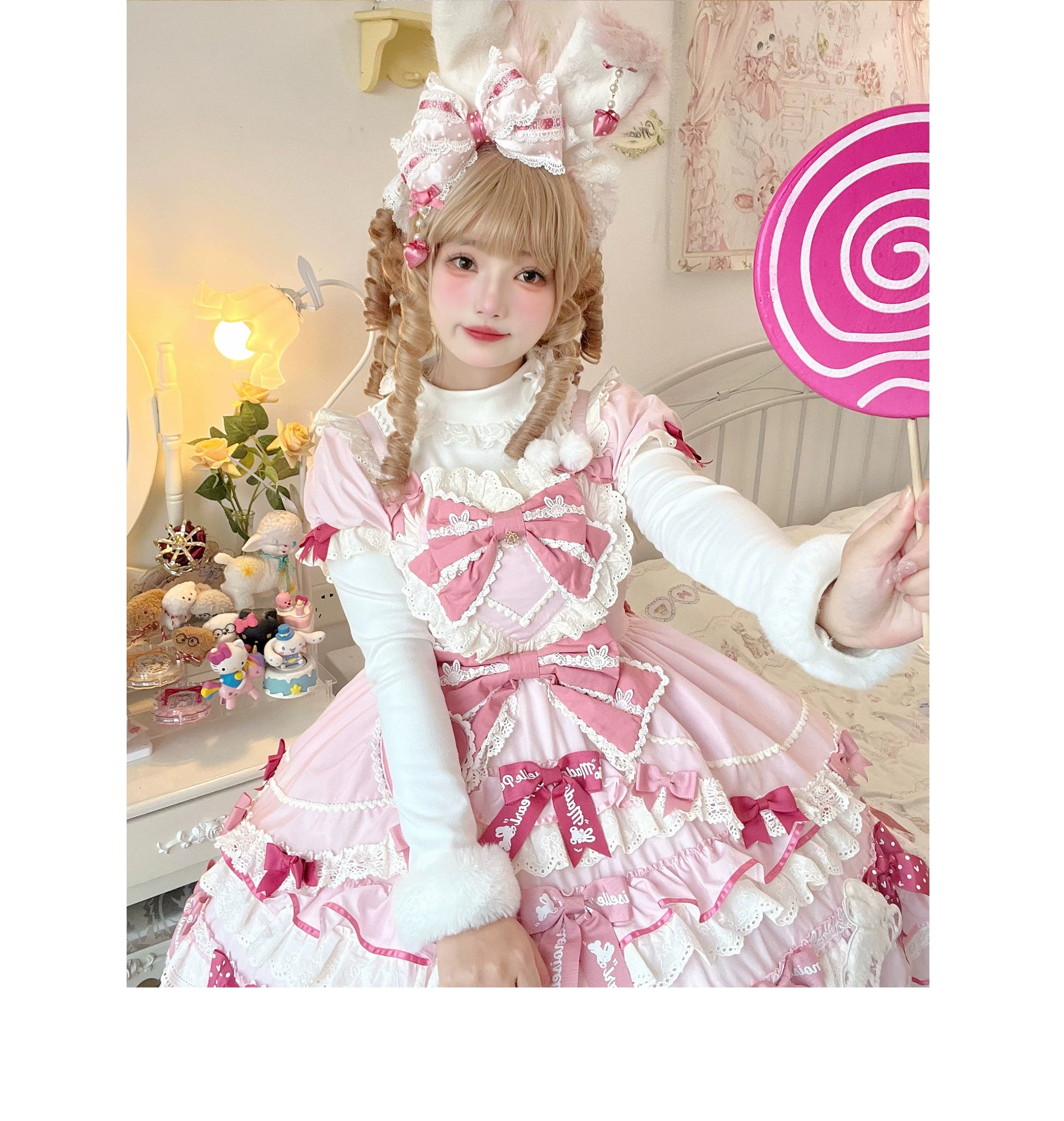 MeowMeow - Pom Pom - Kawaii Lolita Winter Innerwear, Fuzzy Cuffs 44046:793656
