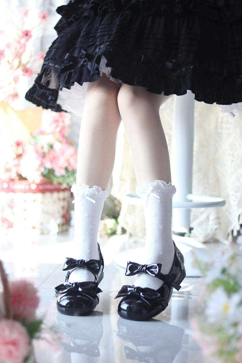 Beauty Bunny~Kawaii Lolita Shoes Low Heels Round Toe PU Shoes 36074:509174