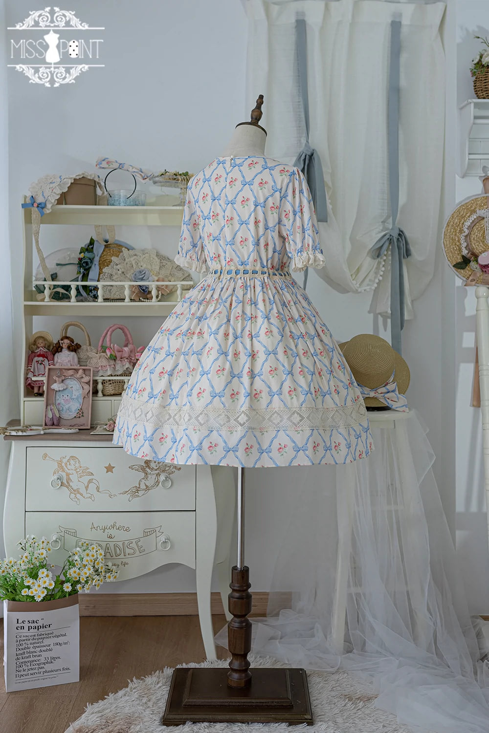 Miss Point~Customized Elegant Lolita OP Dress Cute Daily Girl Short Lolita Dress