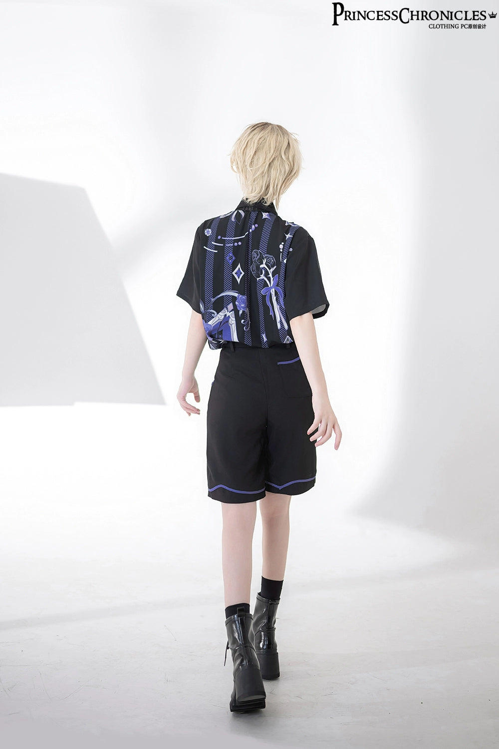 Princess Chronicles - Summer Cool Prince Print Loose Shirt and Shorts