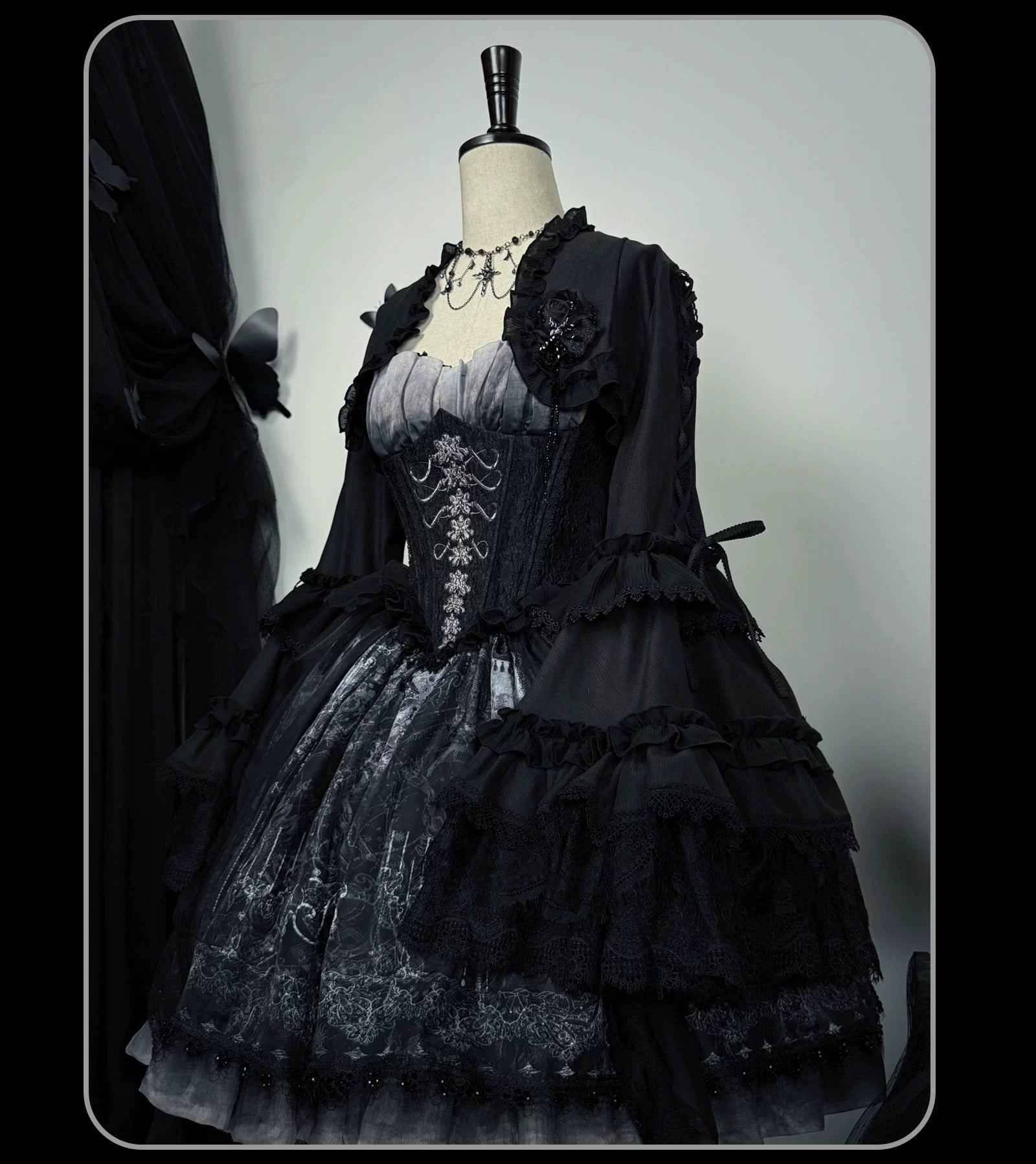 Bone-Eroded Butterfly - Gothic Lolita JSK & SK Set