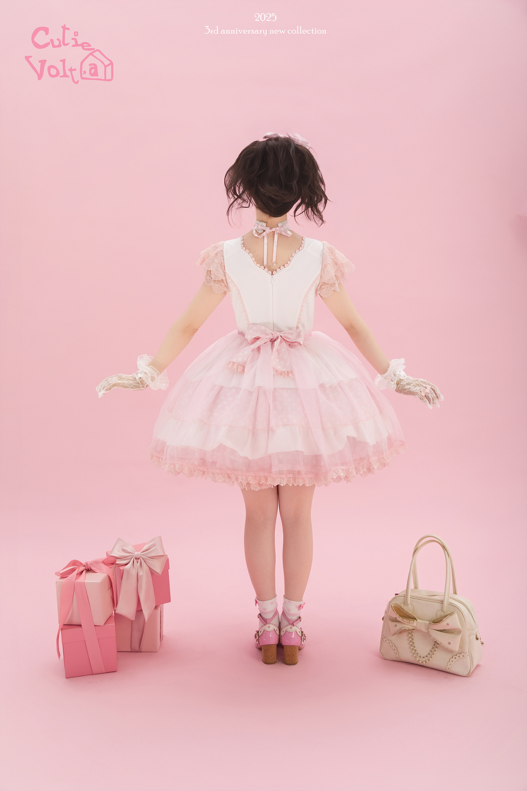 Candy Cottage - Old School Lolita Polka Dot Dress & Top Skirt Set 45522:851843