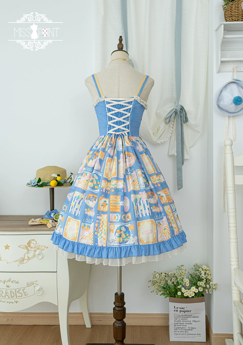 Miss Point~Daisy Lemon~Daily Lolita Lemon Print JSK Customized 21502:310662