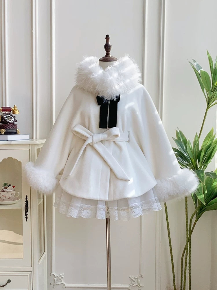 Winter Island Memory - Elegant Lolita Winter Coat & OP Dress Set