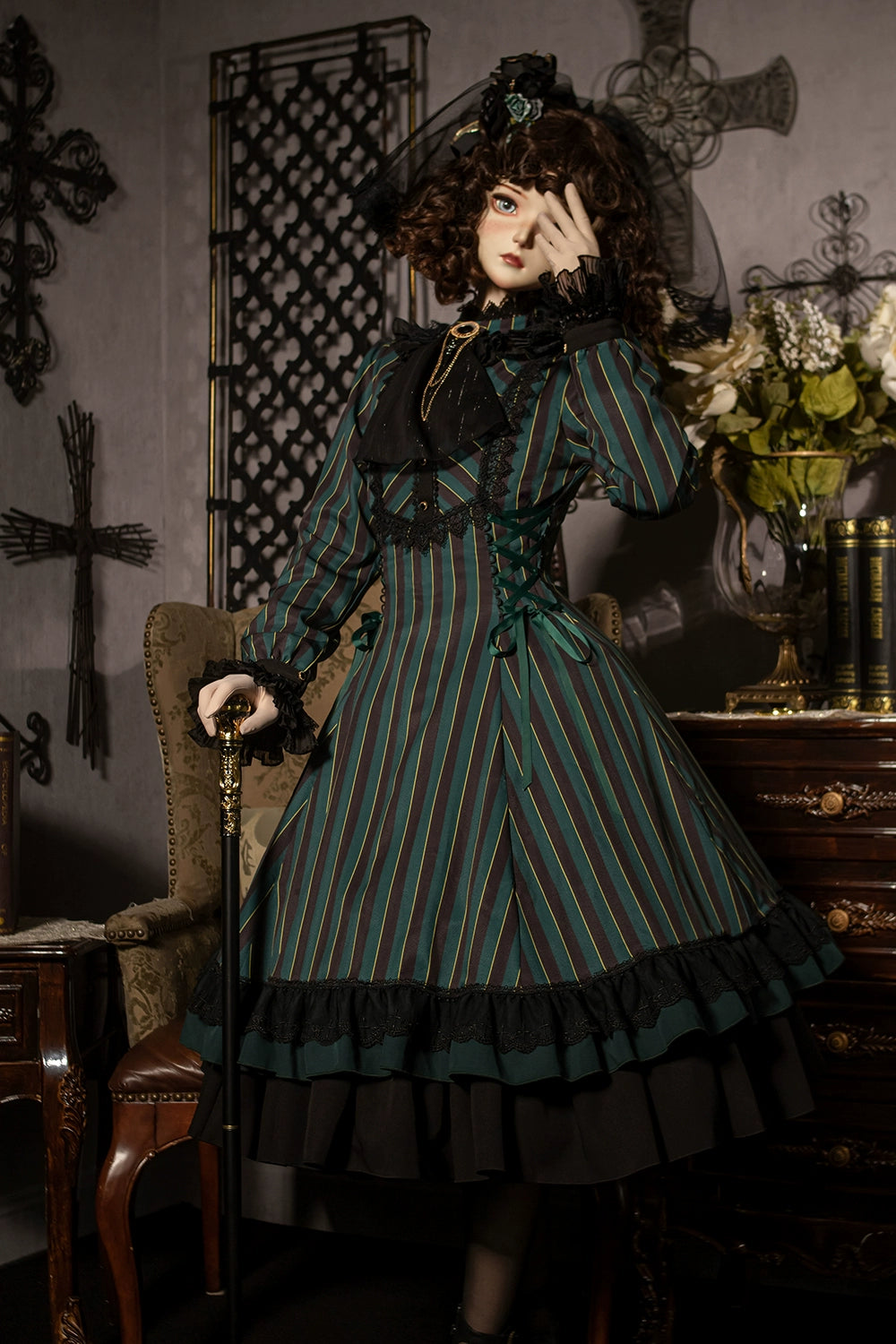 Miss Point - Perintz Manor - Gothic Lolita OP Long Sleeve Retro Lolita Dress