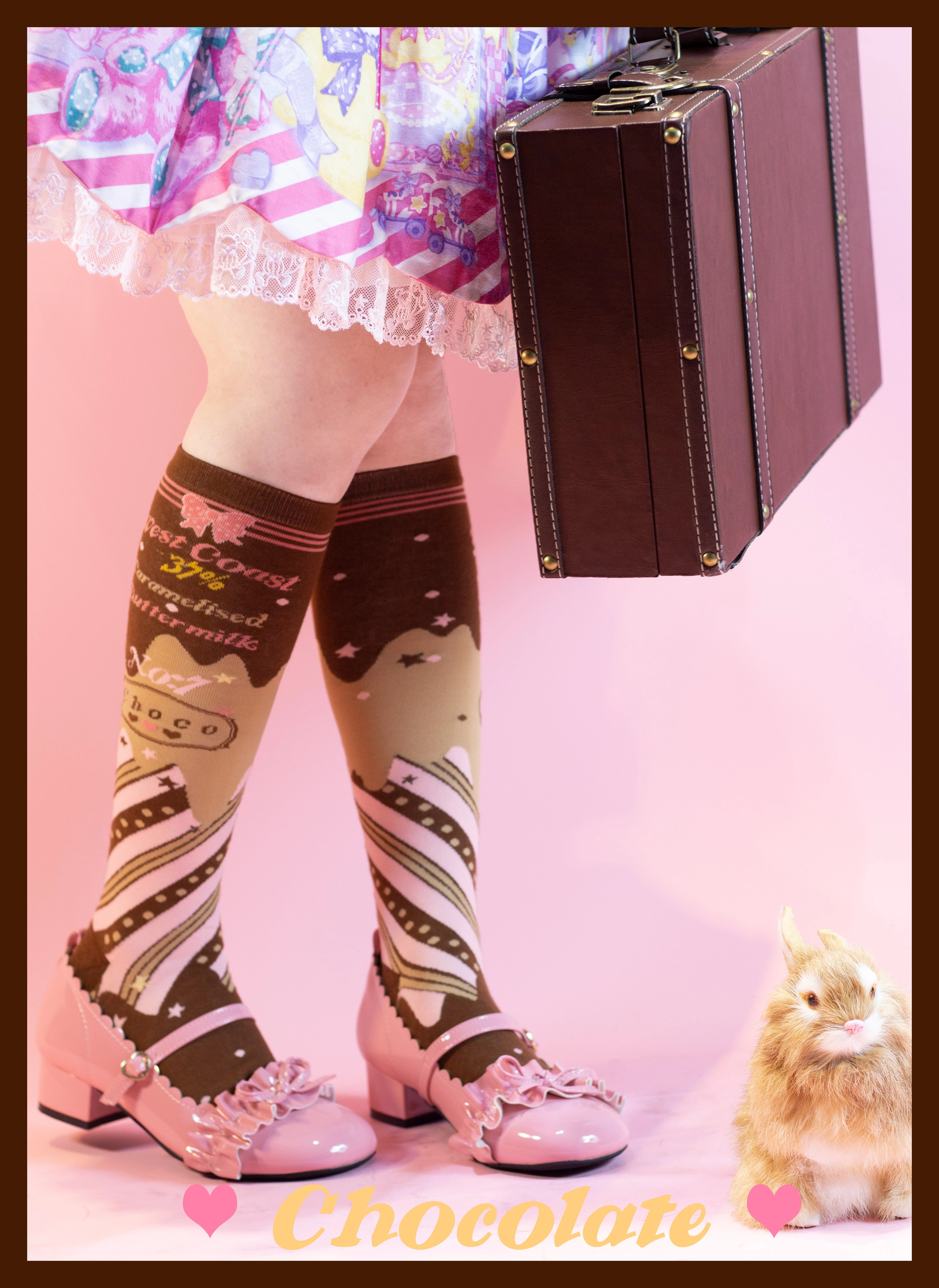 Yukines Box~Kawaii Lolita Chocolate Color Cotton Socks 22190:323668