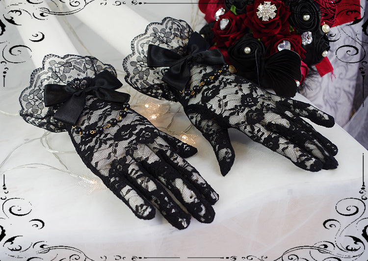 Fairy Tales - Fate Quartet Bridal Lolita Gothic Accessories Blouse blue One Size gloves