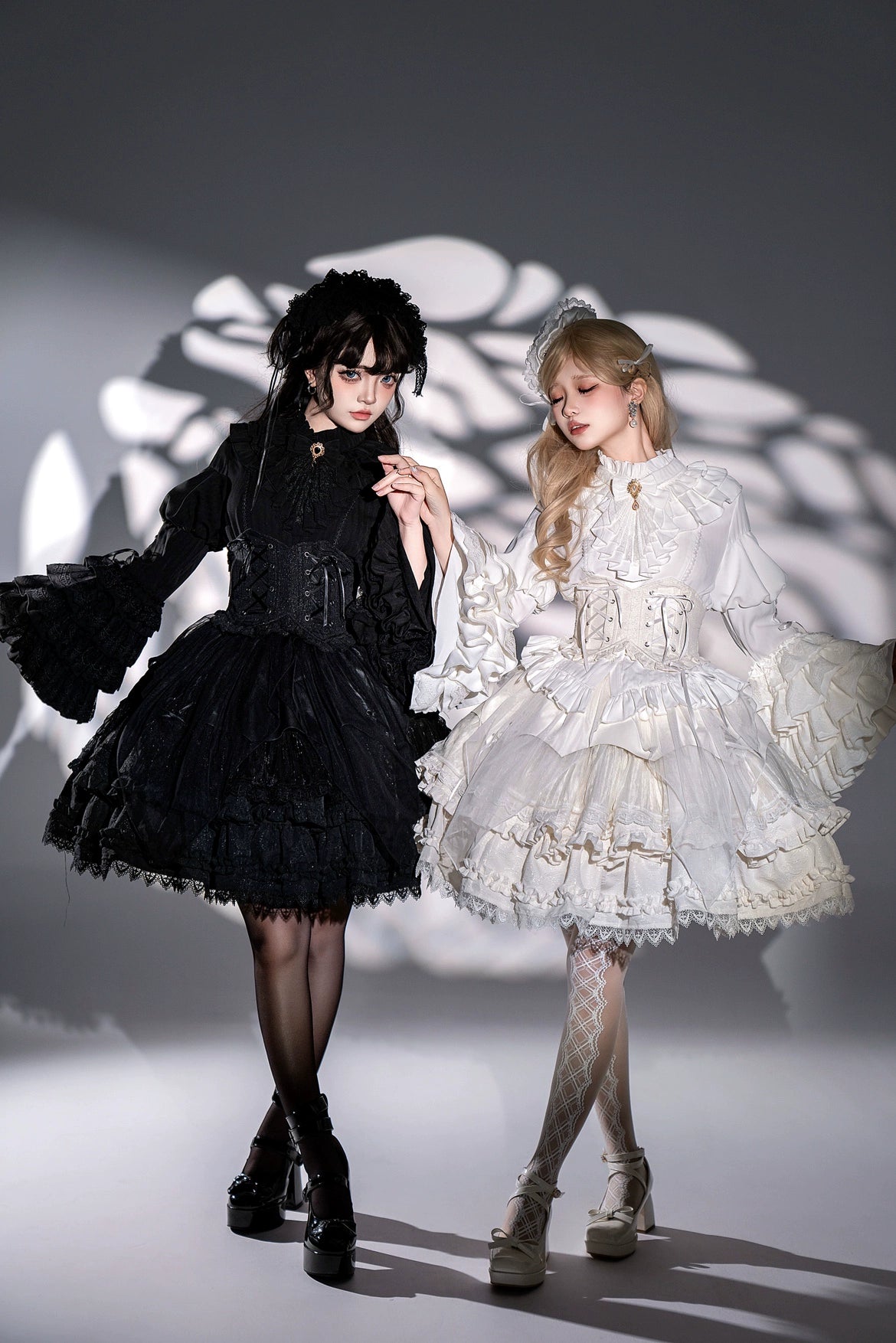 DMFS Lolita - Good and Evil Angel - Gothic Lolita SK Set Retro Princess Sleeve Blouse 41864:716294