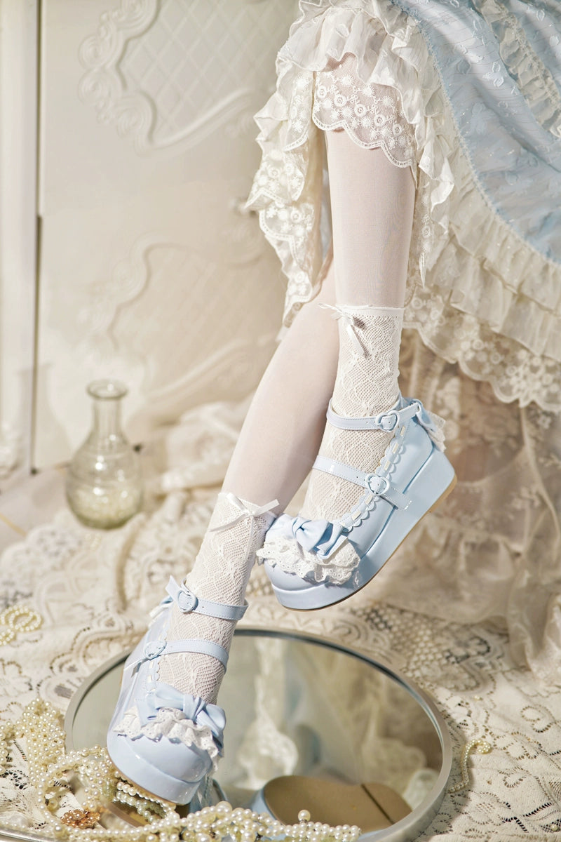 Jiujiu Lolita - Milky Puff - Sweet Lolita Heels Shoes, Round Toe With Petite Wedge 43858:787868
