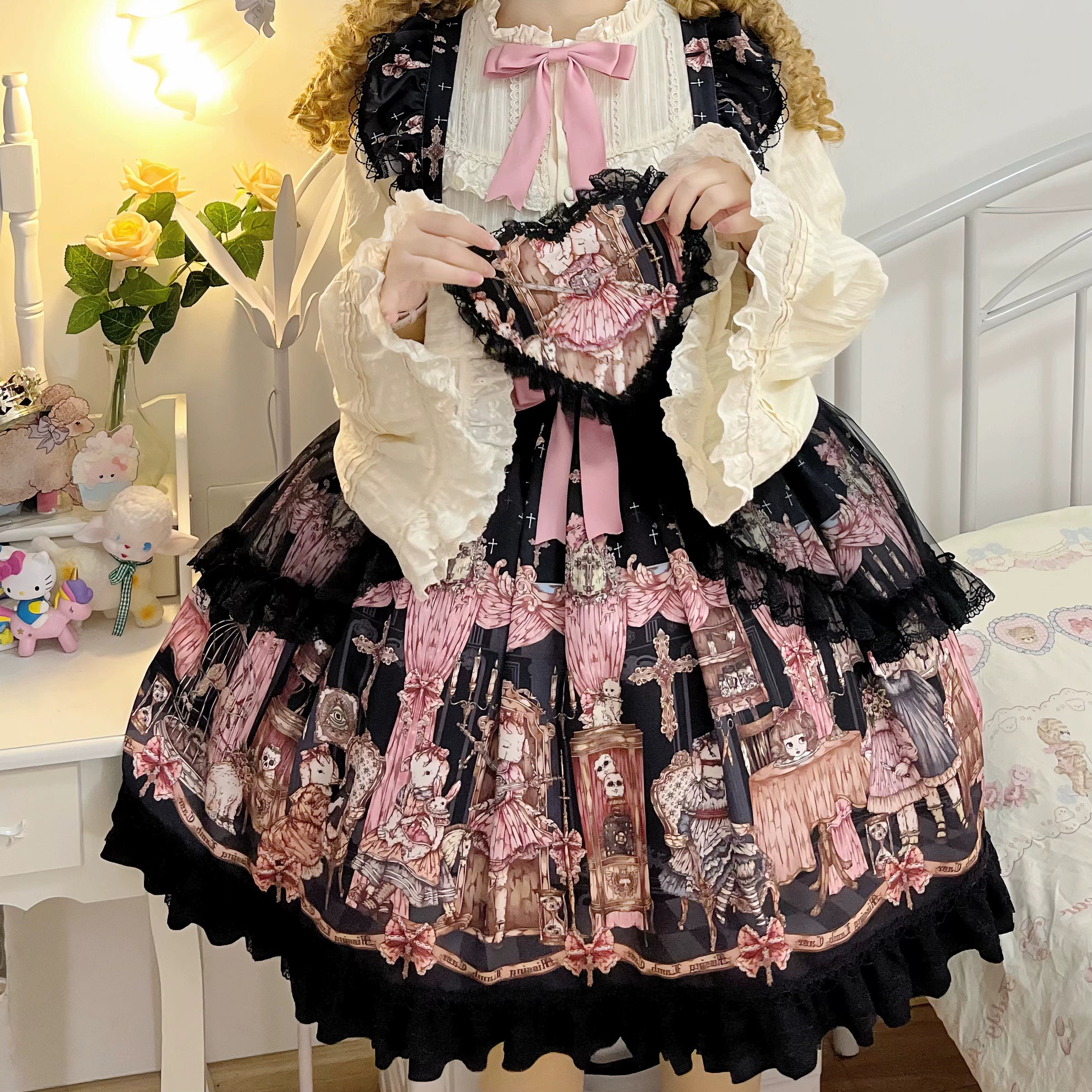 Uncle's Workshop - Missing Lamb Case - Gothic Lolita Dress Set with Sheep Prints 42971:760852