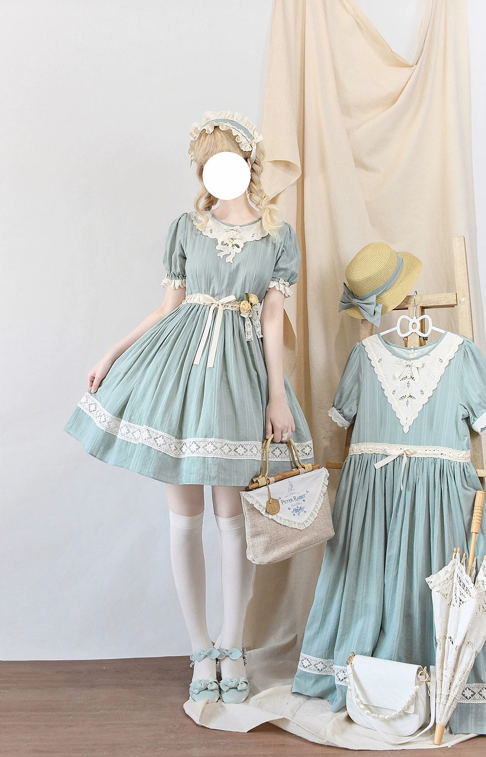 Miss Point~Customized Elegant Lolita OP Dress Cute Daily Girl Short Lolita Dress