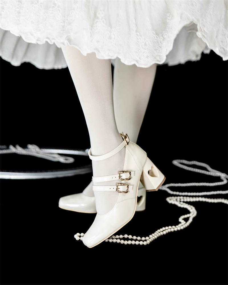 MR.Qiutian - Byron Manor - Elegant Lolita Shoes Thick Mid Heel Shoes