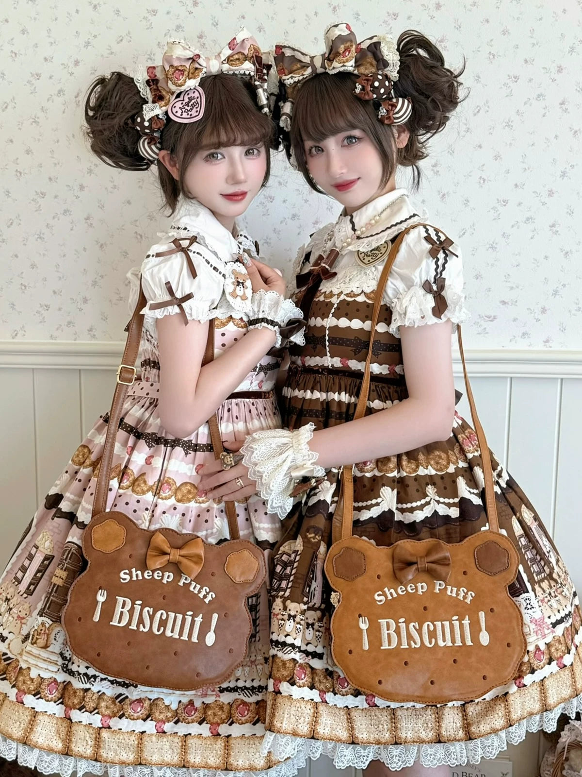 Bear Cookies - Kawaii Lolita Bag, Embroidery & Bow