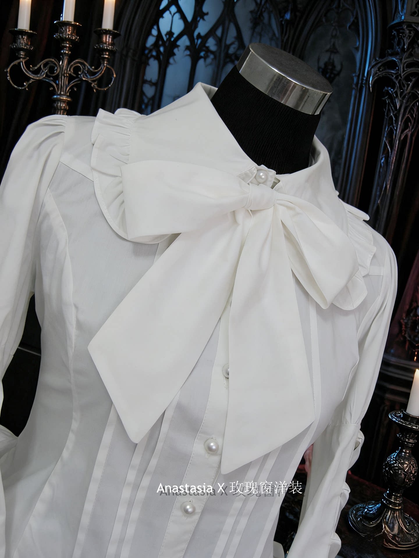 Night Prayer - Gothic Lolita Cotton Blouse, Hime Sleeve