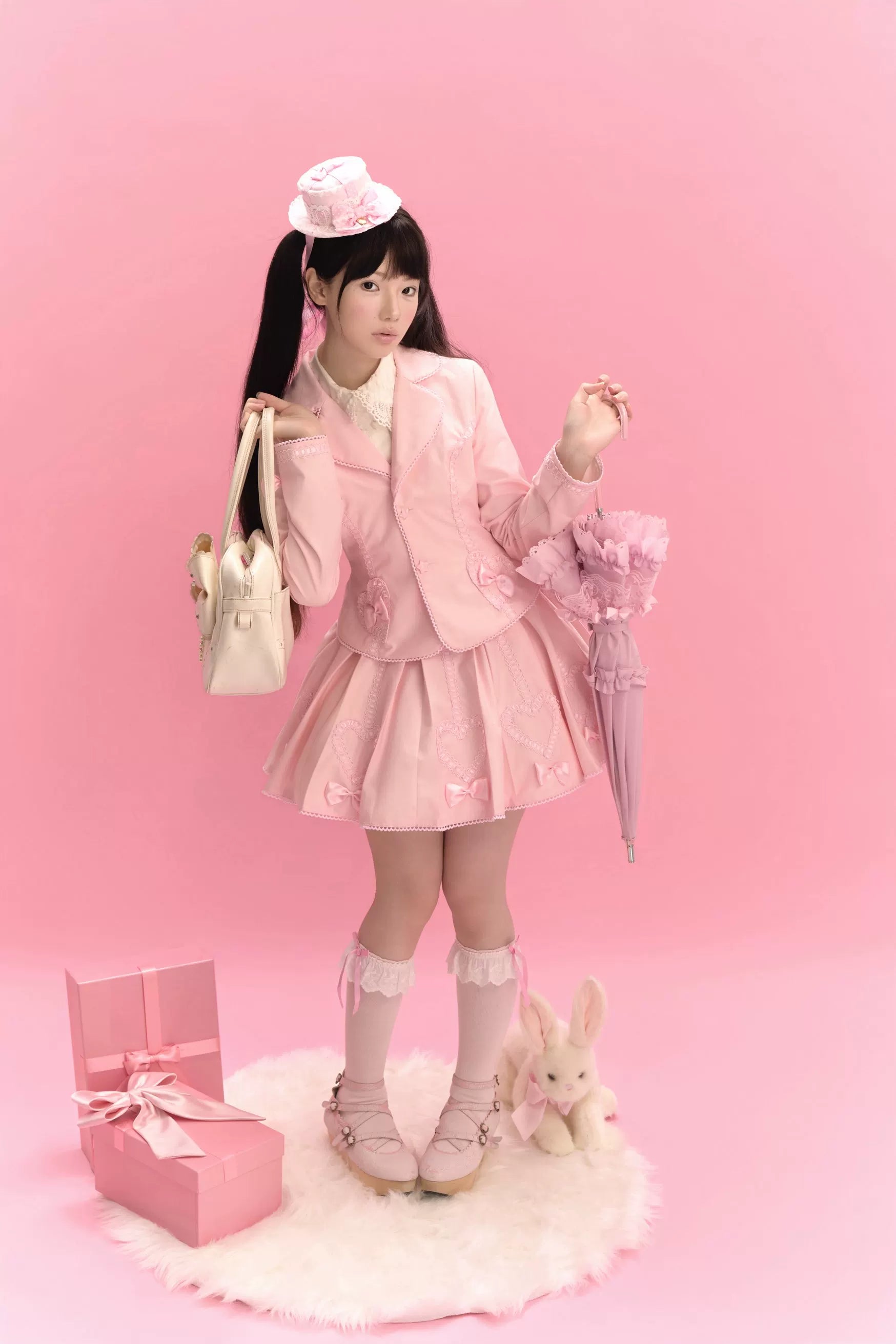 Promise After Class - Old School Lolita Fitted Blazer & Pleated Skirt Set