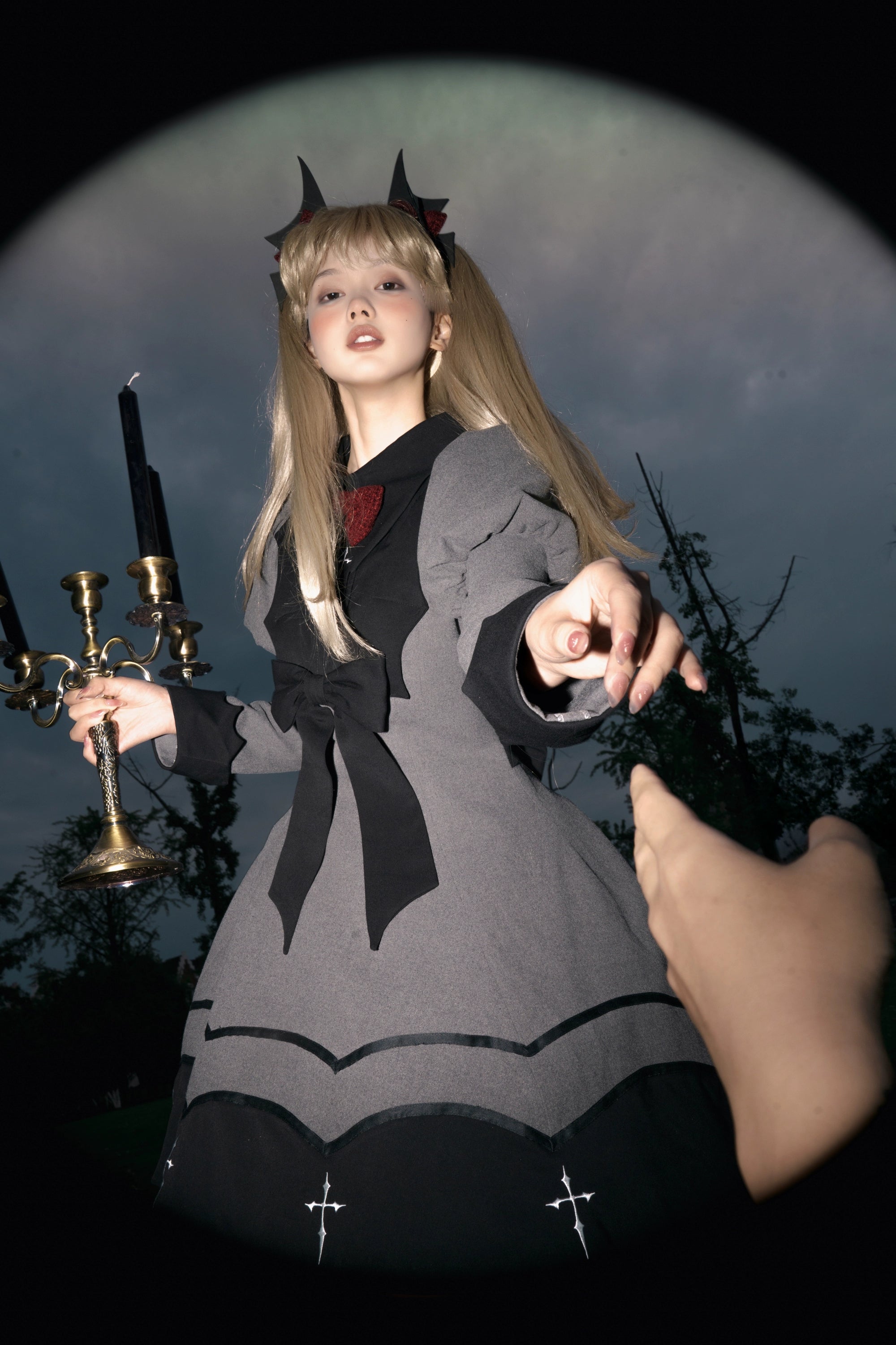 Polaris Lolita - Vampire Princess - Bat-Inspired Halloween Gothic Lolita OP Dress 43386:774862