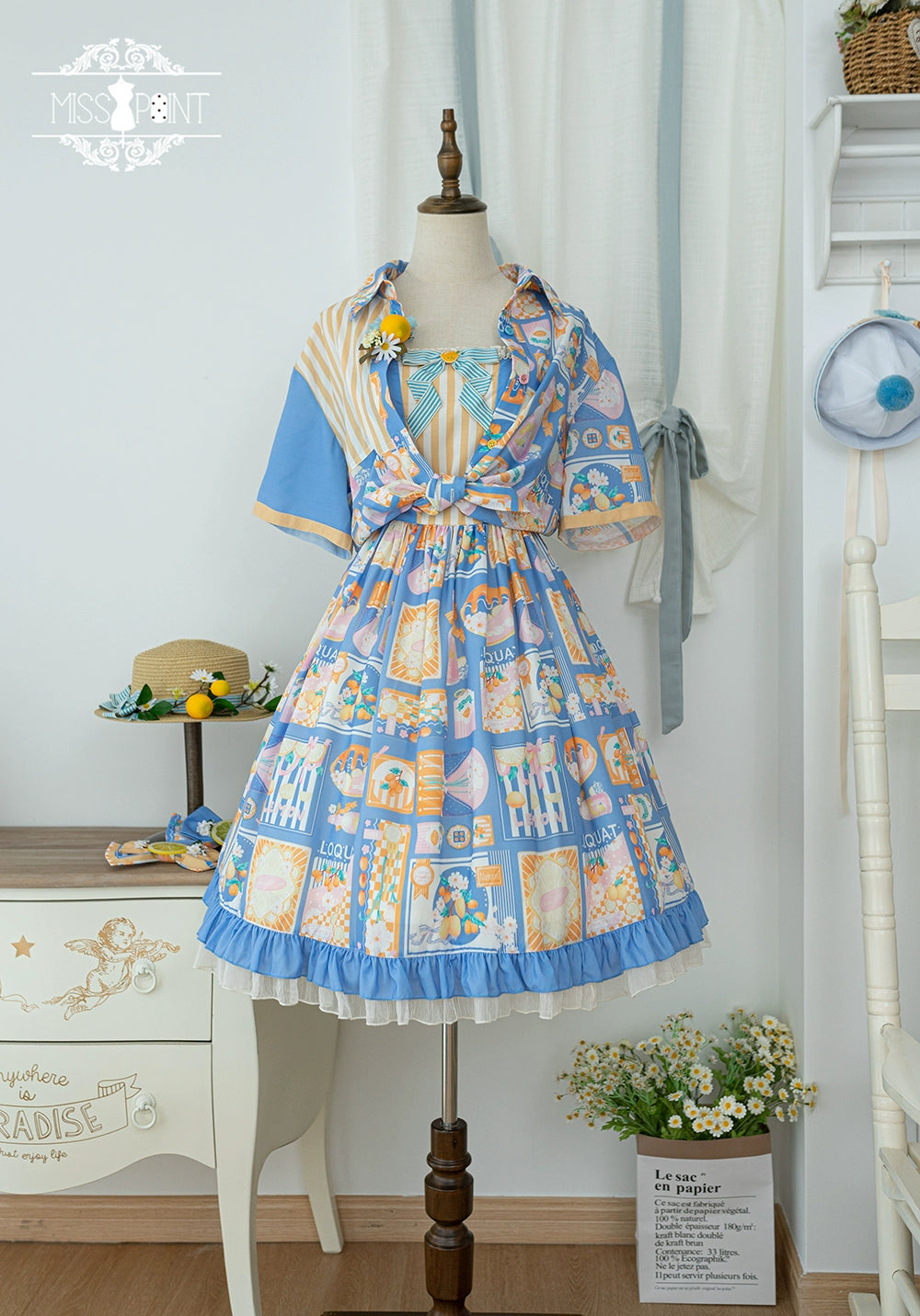 Miss Point~Daisy Lemon~Daily Lolita Lemon Print JSK Customized 21502:310584