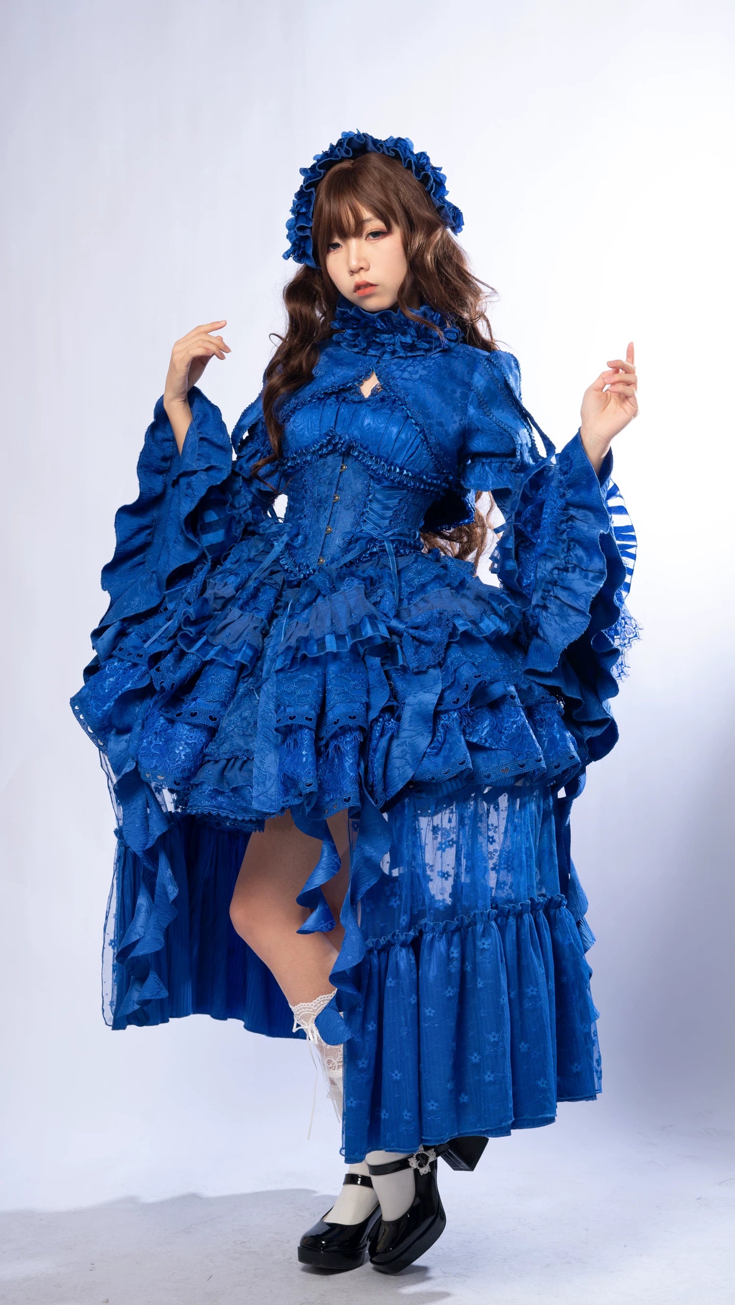 Caliburn - Gothic Lolita JSK Dress, Bolero Set with Detachable Sleeves