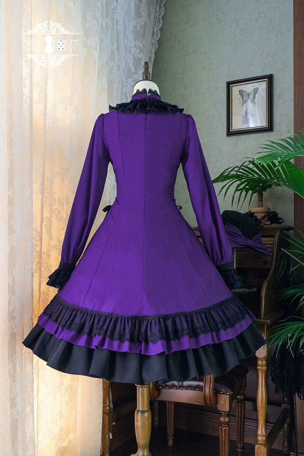 Miss Point - Perintz Manor - Gothic Lolita OP Long Sleeve Retro Lolita Dress 39904:643064