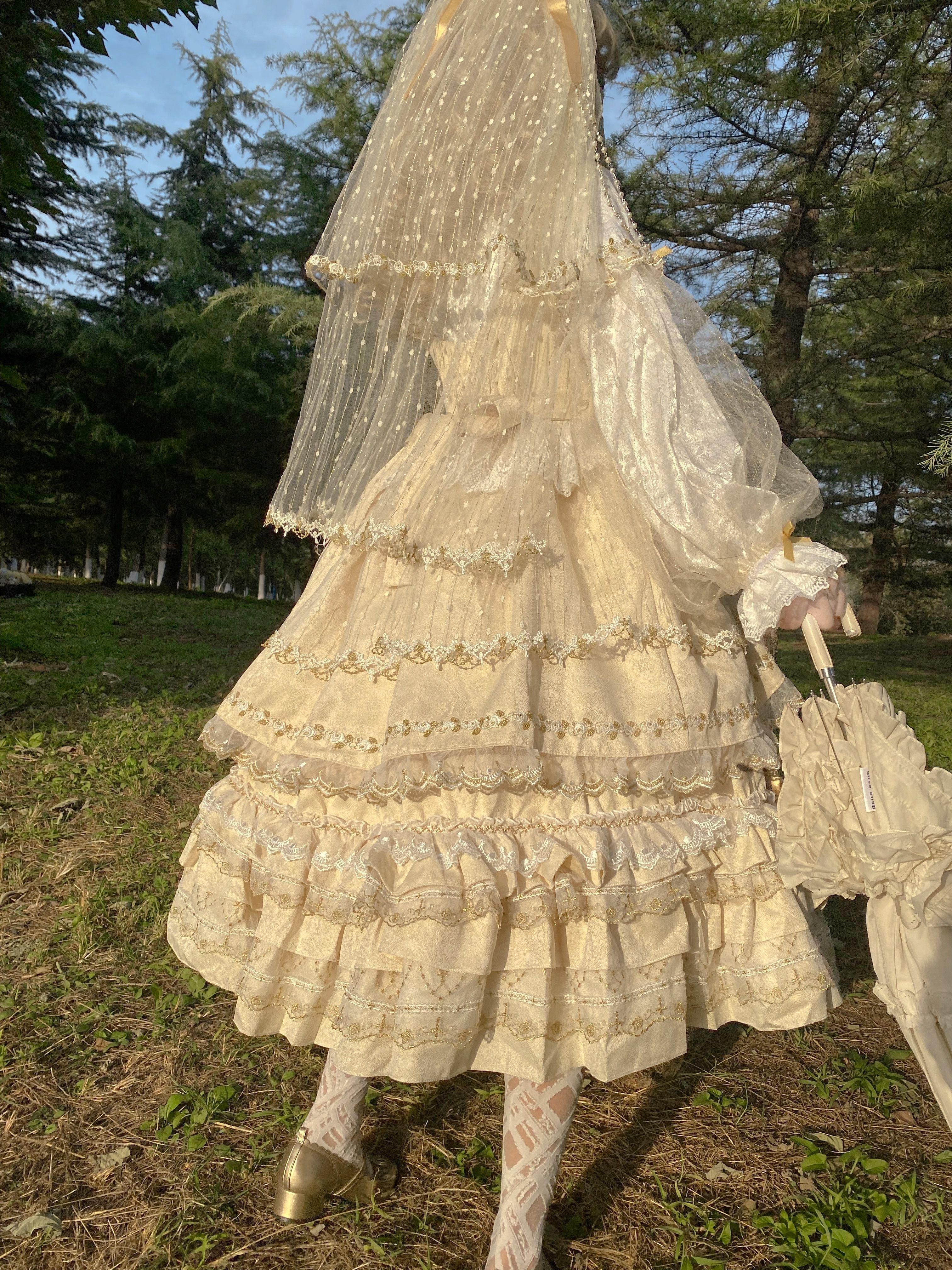 Puppet Night - Elegant Lolita Flounce Hemline Princess Dress Multicolors