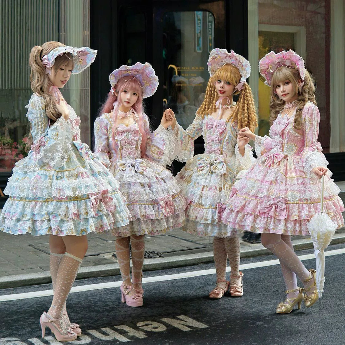 Hanguliang - Candlelight Sonata - Sweet Lolita Long Sleeve OP, Tiered Ruffles 43988:790904