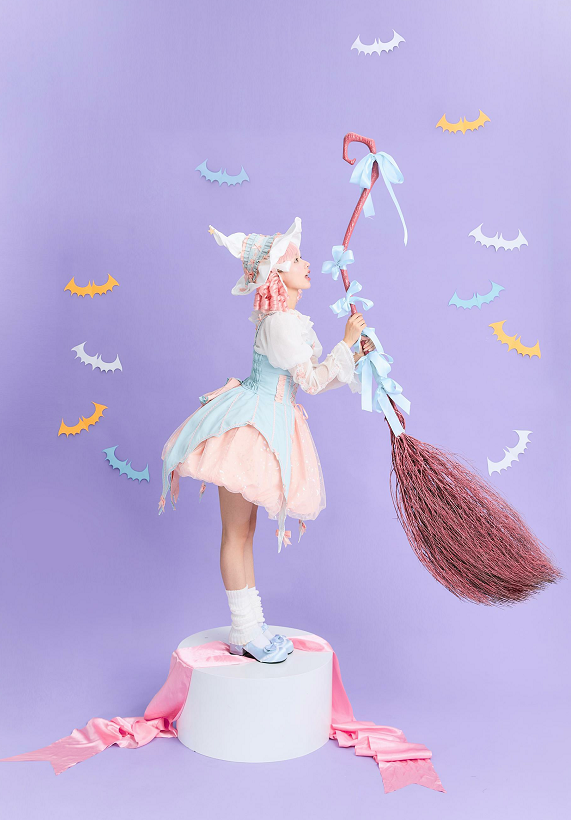 Lemon Honey - Pumpkin Lamp - Gothic Lolita Witch Hat, Halloween Broom Hairband 39588:629558