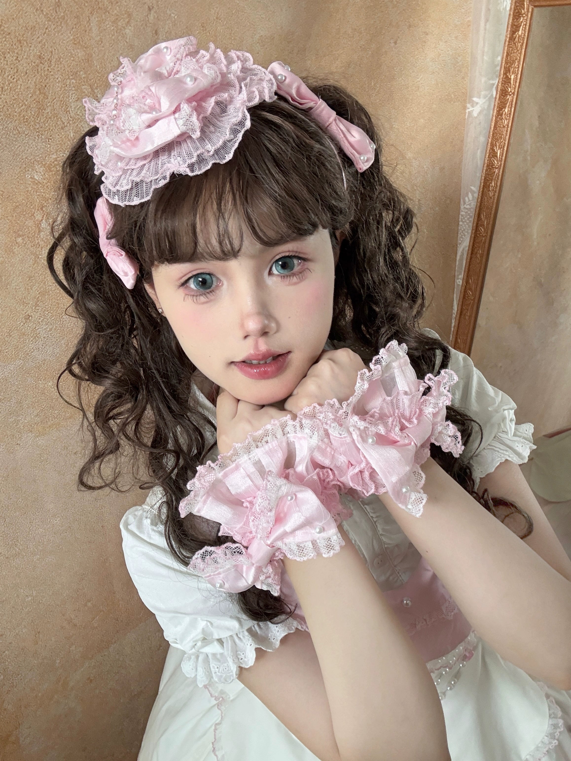 TaTaTa Lolita - Pearl Princess - Old School Lolita Jumper Dress Outfit, Petal Hem (L M S) 44056:793689