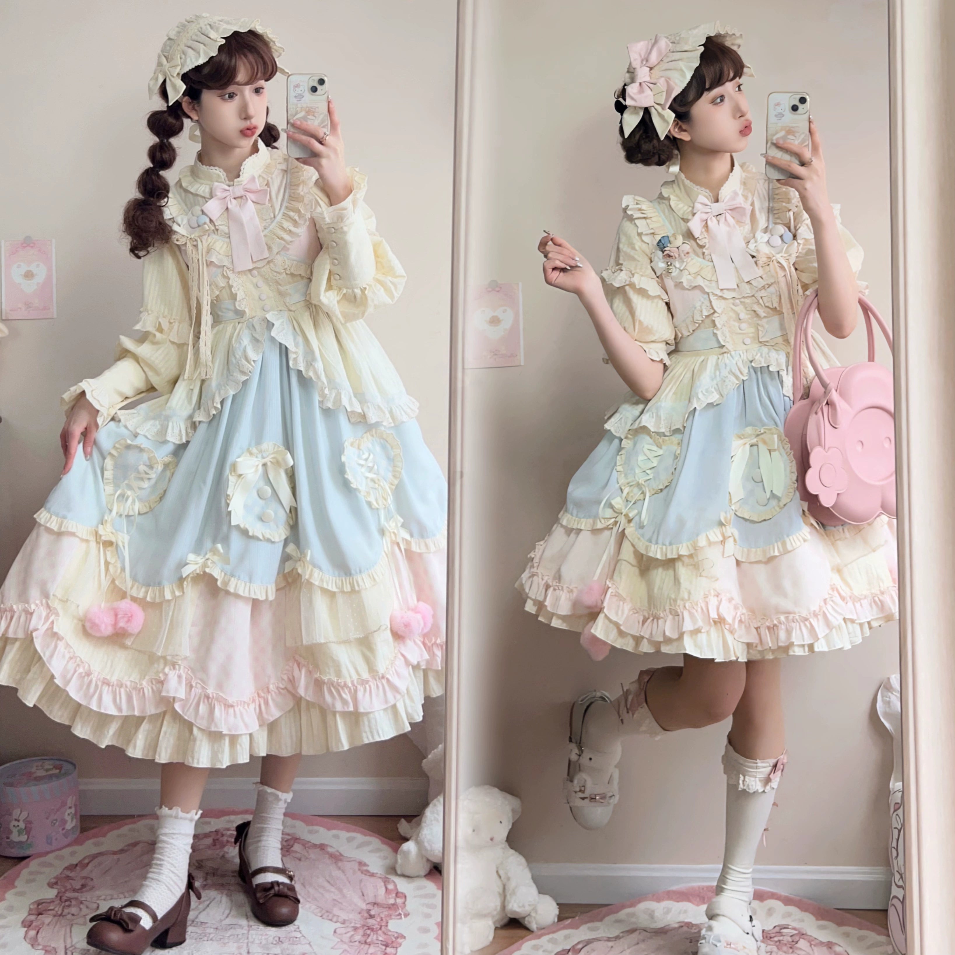 Uncle's Workshop - Dreamy Macaron - Sweet Lolita JSK Dress Solid Color Shirt