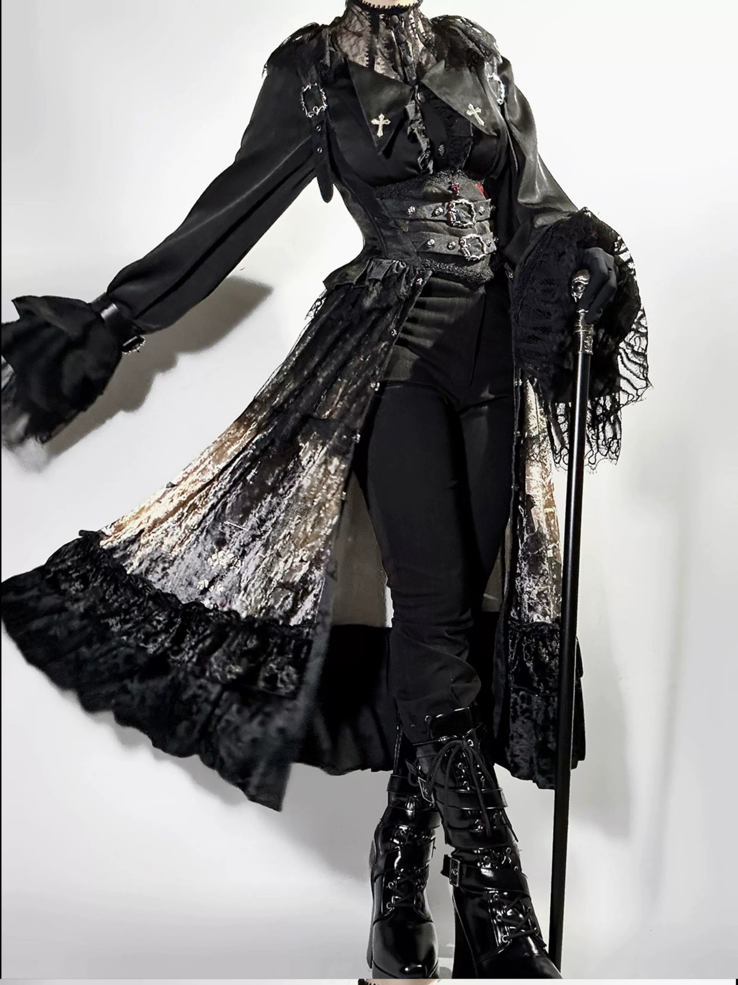 Caged Bird Hotel - Heretic Nun - Halloween Gothic Lolita JSK Dress & Blouse Set