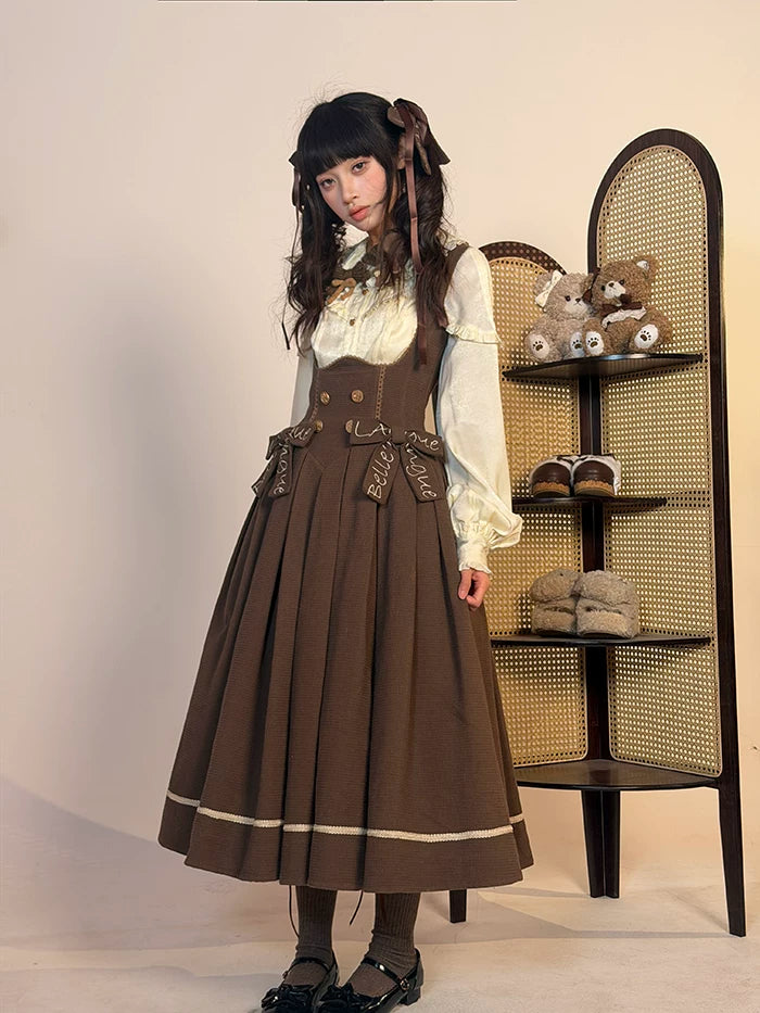 Sweetheart Canelé - Bust-supporting Classic Lolita JSK Dress, Low-waist