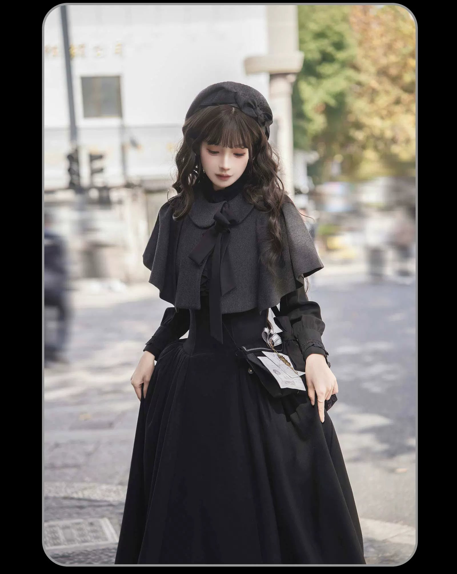 The Seventh Tenet - Classic Lolita Wool SK Set, Detachable Cape
