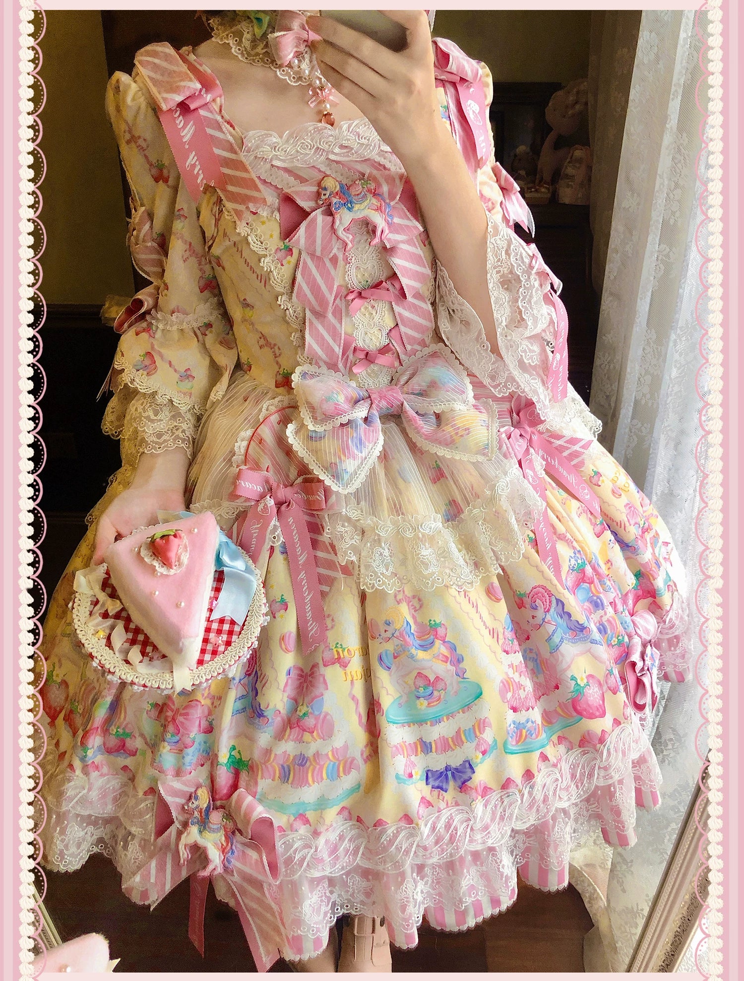 Macaron - Printed Sweet Lolita OP Dress, Old School Lolita JSK Available