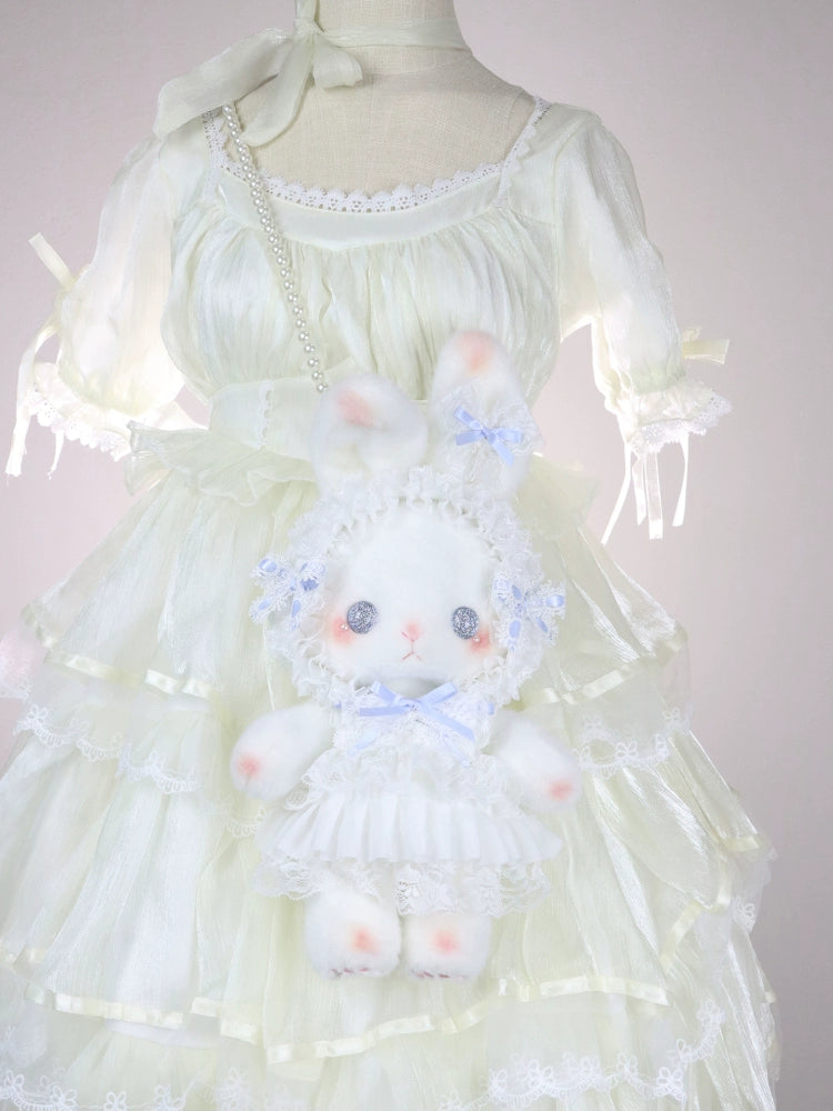 Bear Star - Posable Plush Bunny Lolita Bag, Detachable Pearl Chains
