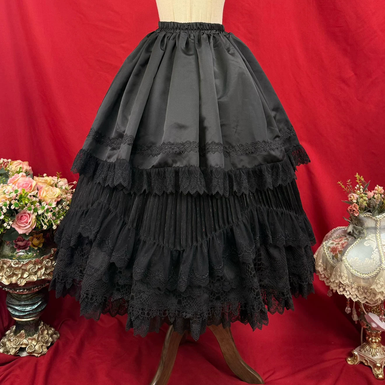 Broken Winged Bat - Gothic Lolita Shirt & SK Set, Bat-wing Shaped Hem 44706:824121