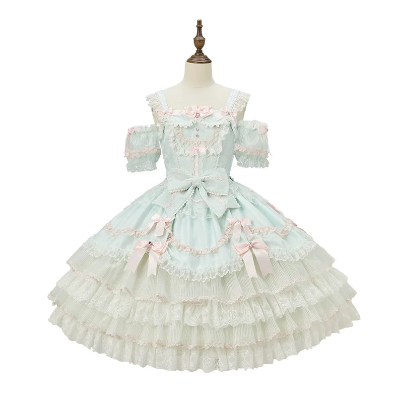 Strawberry Angel - Sweet Lolita JSK Dress, Detachable Sleeves 44452:808866