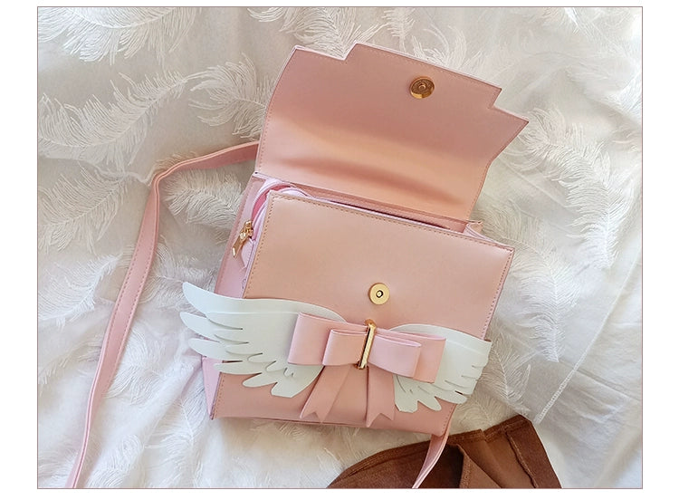 Prime Sister - Sweet Lolita Shoulder Bag Wings Bow Design High Capacity Bag