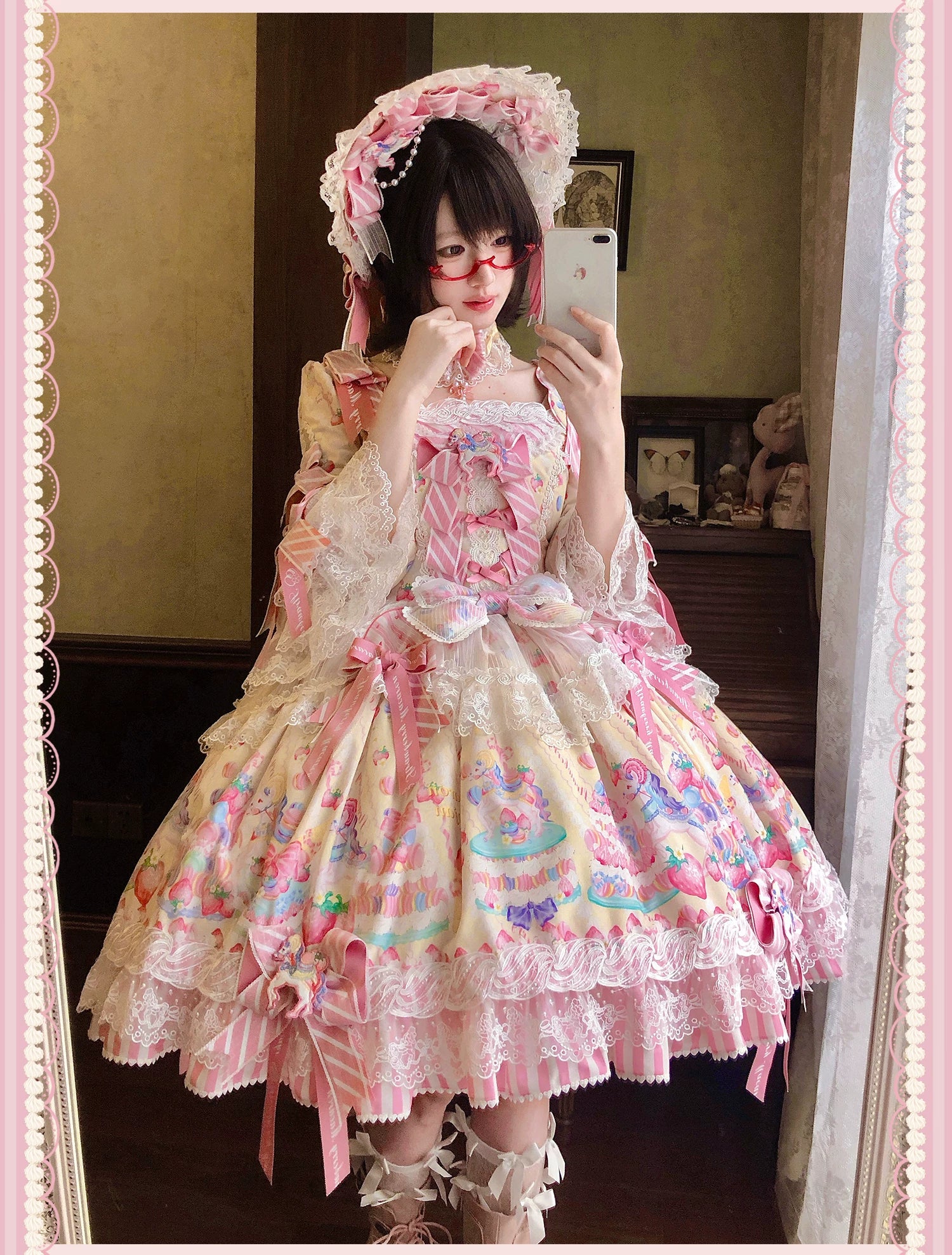 Macaron - Printed Sweet Lolita OP Dress, Old School Lolita JSK Available