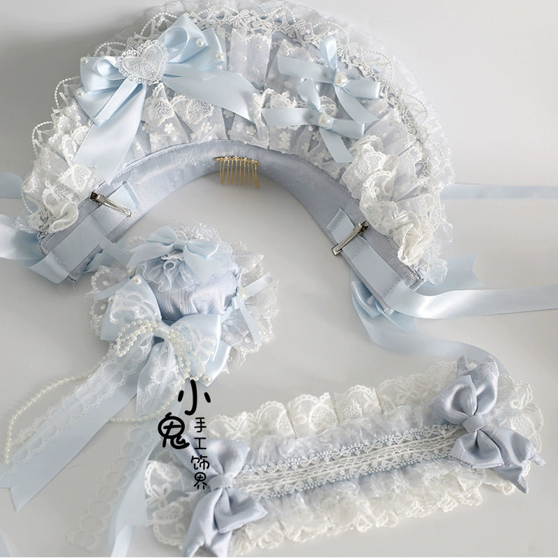 Xiaogui - Blue Sweet Lolita Lace Hair Accessory 43125:766501