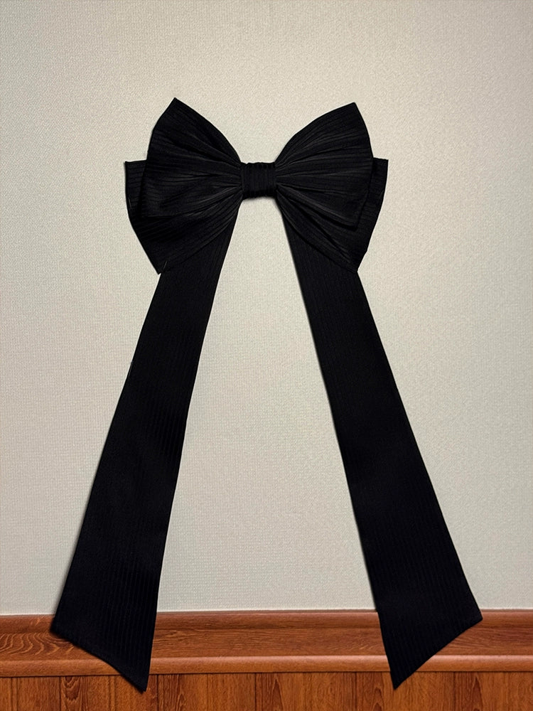 Alice Girl - Arrogant Miss - Sweet Lolita Trailing Large Bow with Long Ribbons Black