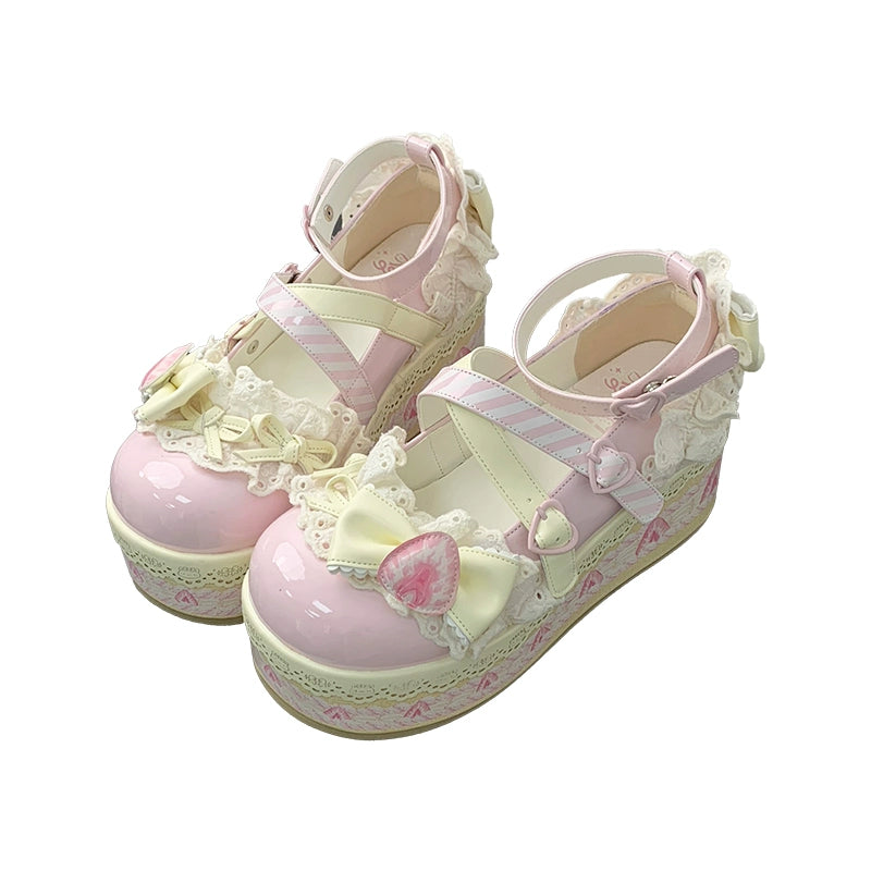 Aimee - Strawberry Limited - Sweet Lolita Platform Shoes Girlish Shoes 40588:668530