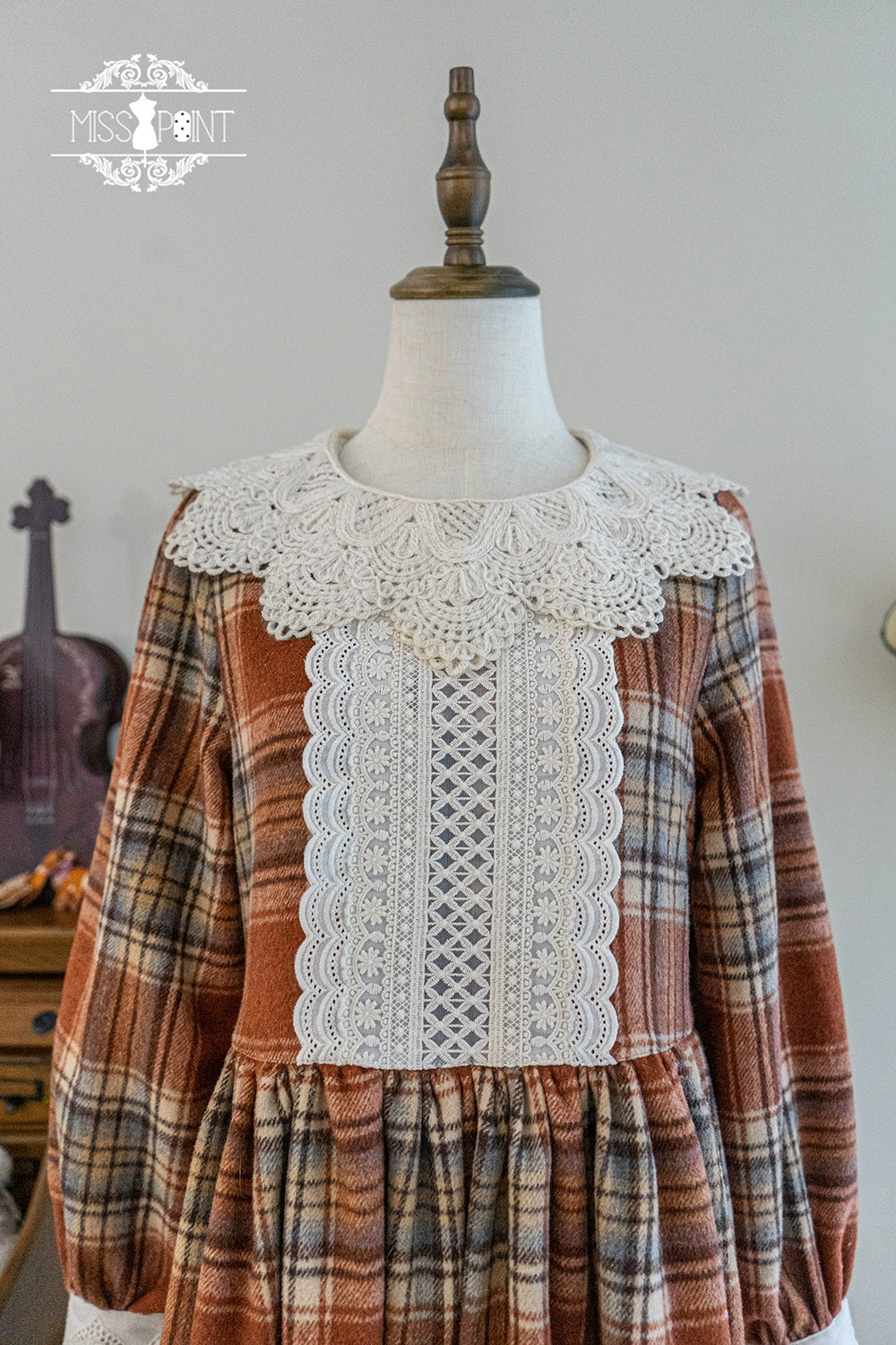 (BFM)Miss Point~Fat Fox in the Forest~Customized Lolita OP Dress Plaid Loose Daily Dress 37590:562858
