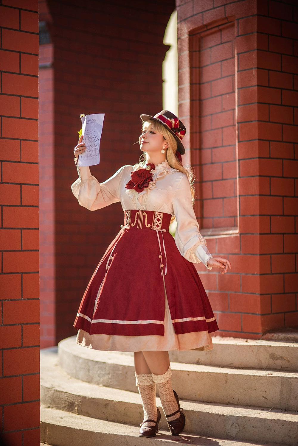 Miss Point~Golden Movement~Elegant Lolita Fishbone Skirt Customized 32242:381384