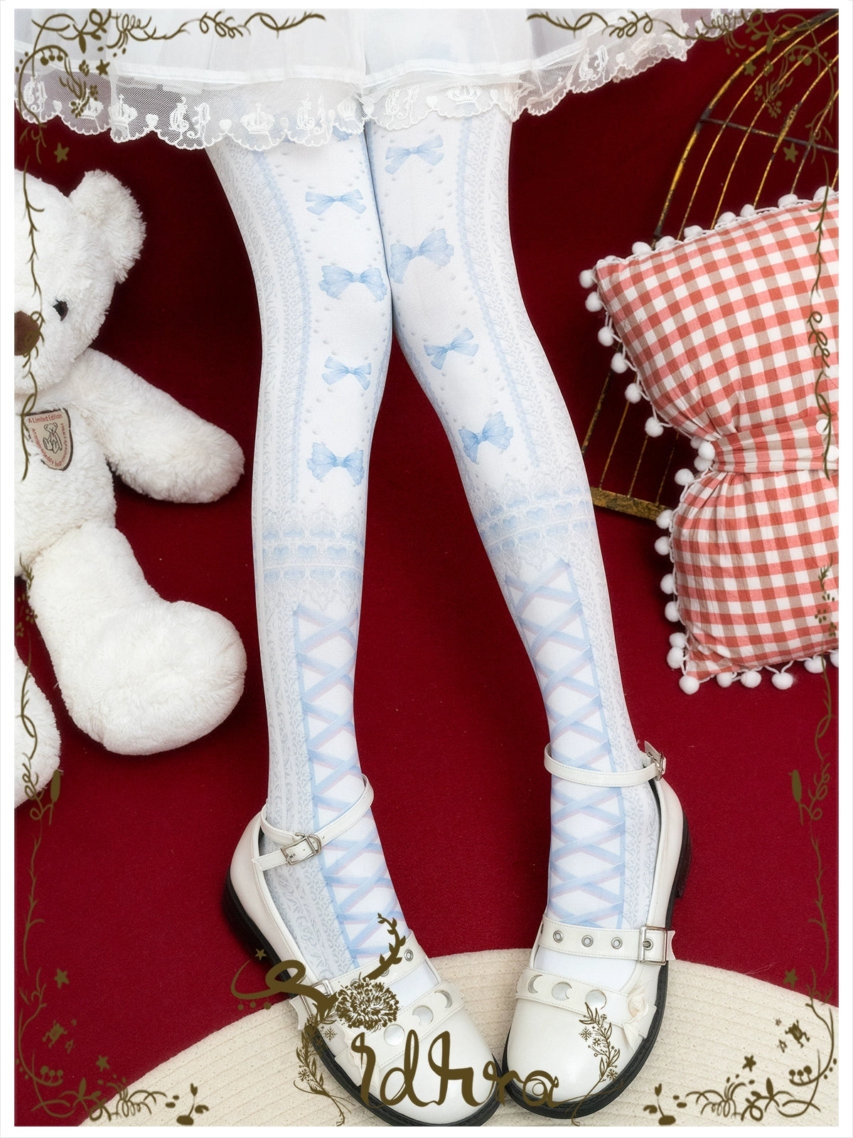 Yidhra~Christmas Lolita Pantyhose with Calf Lace Decoration 41496:702378