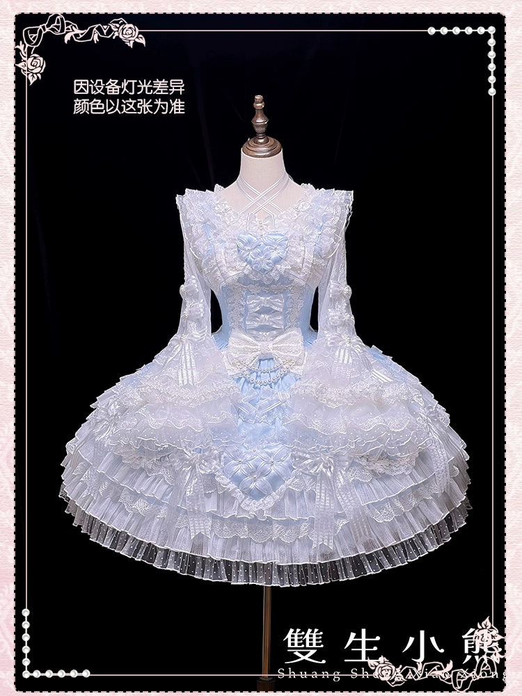 Shuang Sheng Xiao Xiong - Heart of Love - Sweet Lolita Wedding JSK, Bow Details 44306:803223
