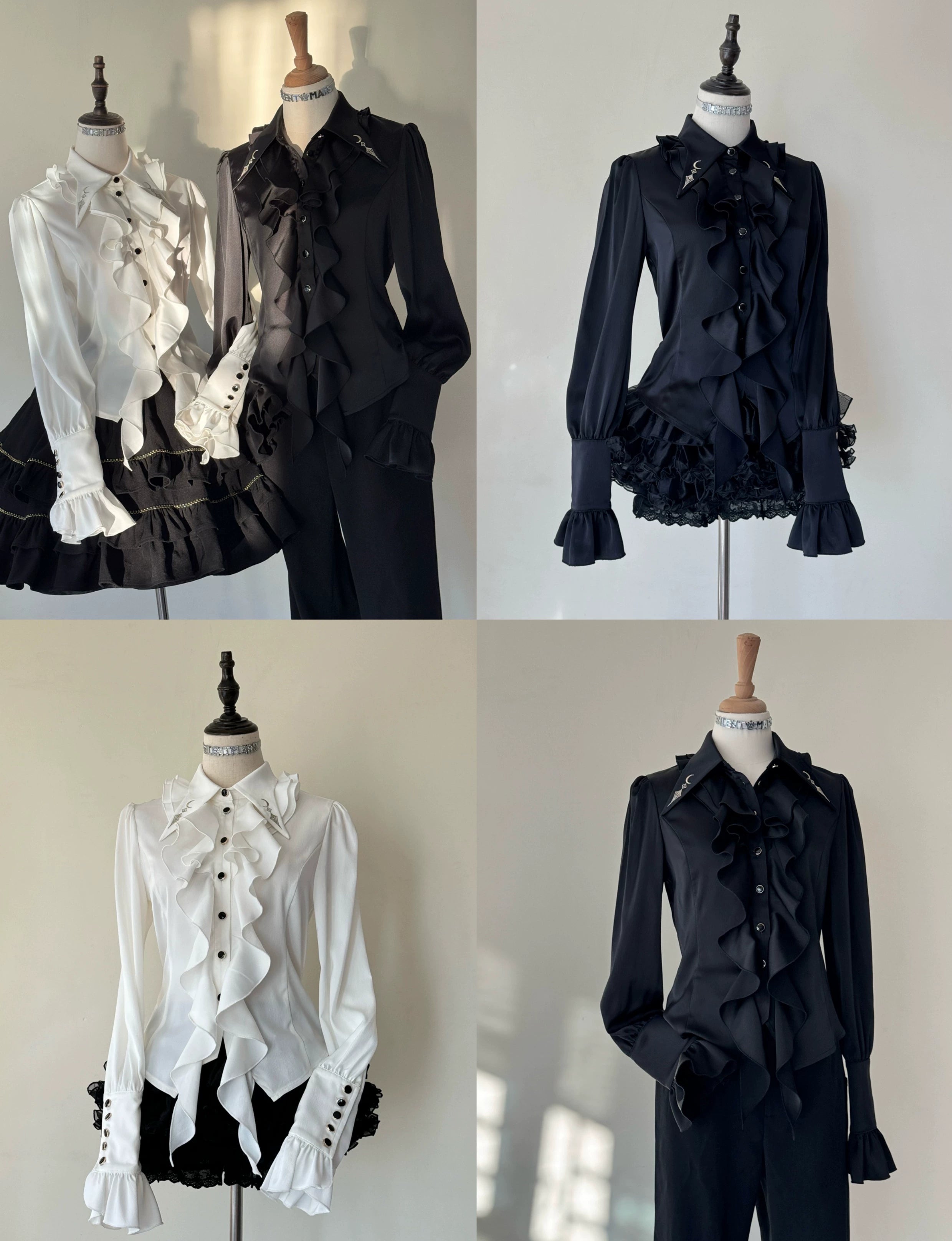 SilentMars~Fallen Moon Rule~Military Lolita Shirt Set Retro Knight Style Blouse 41196:687410