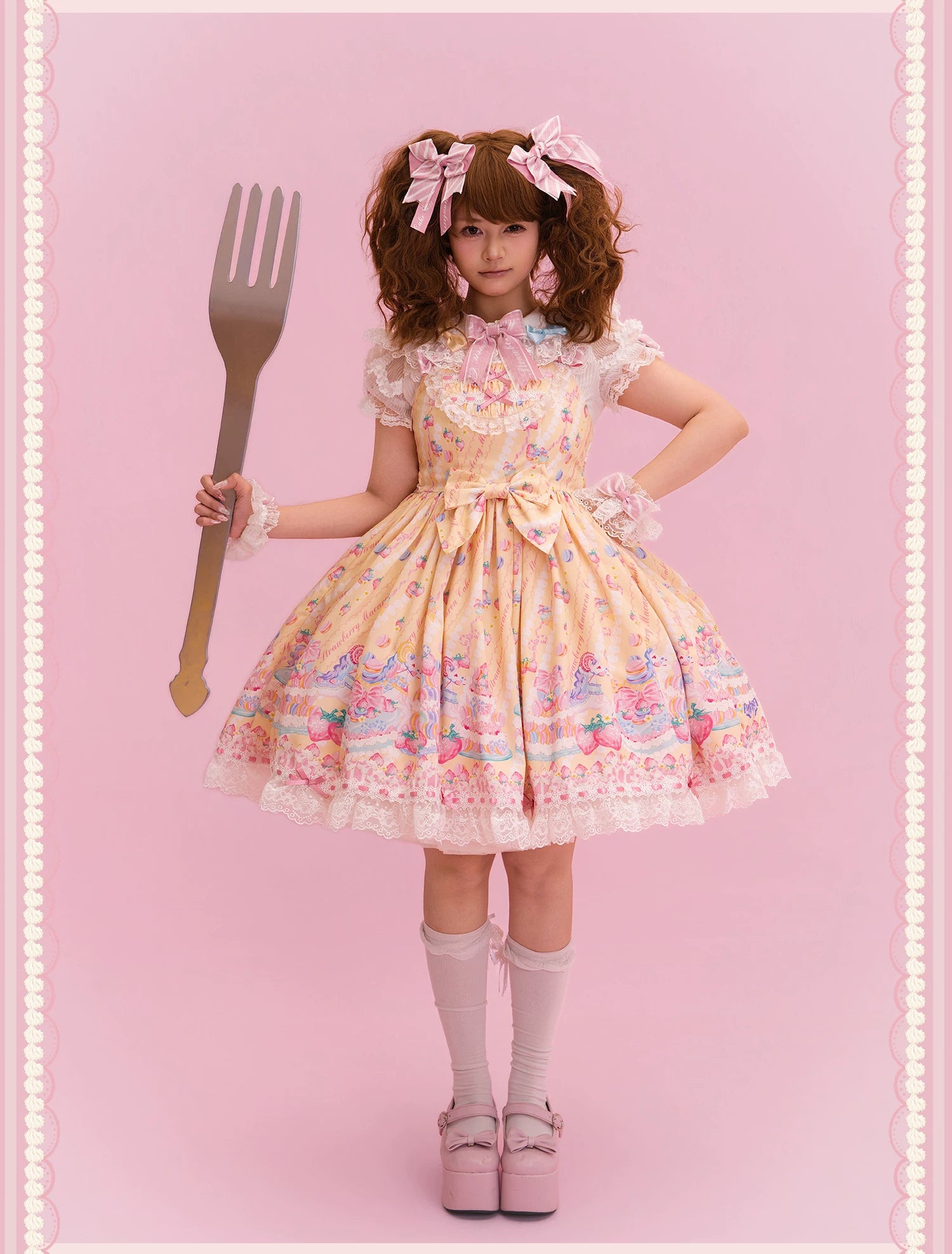 Macaron - Printed Sweet Lolita OP Dress, Old School Lolita JSK Available